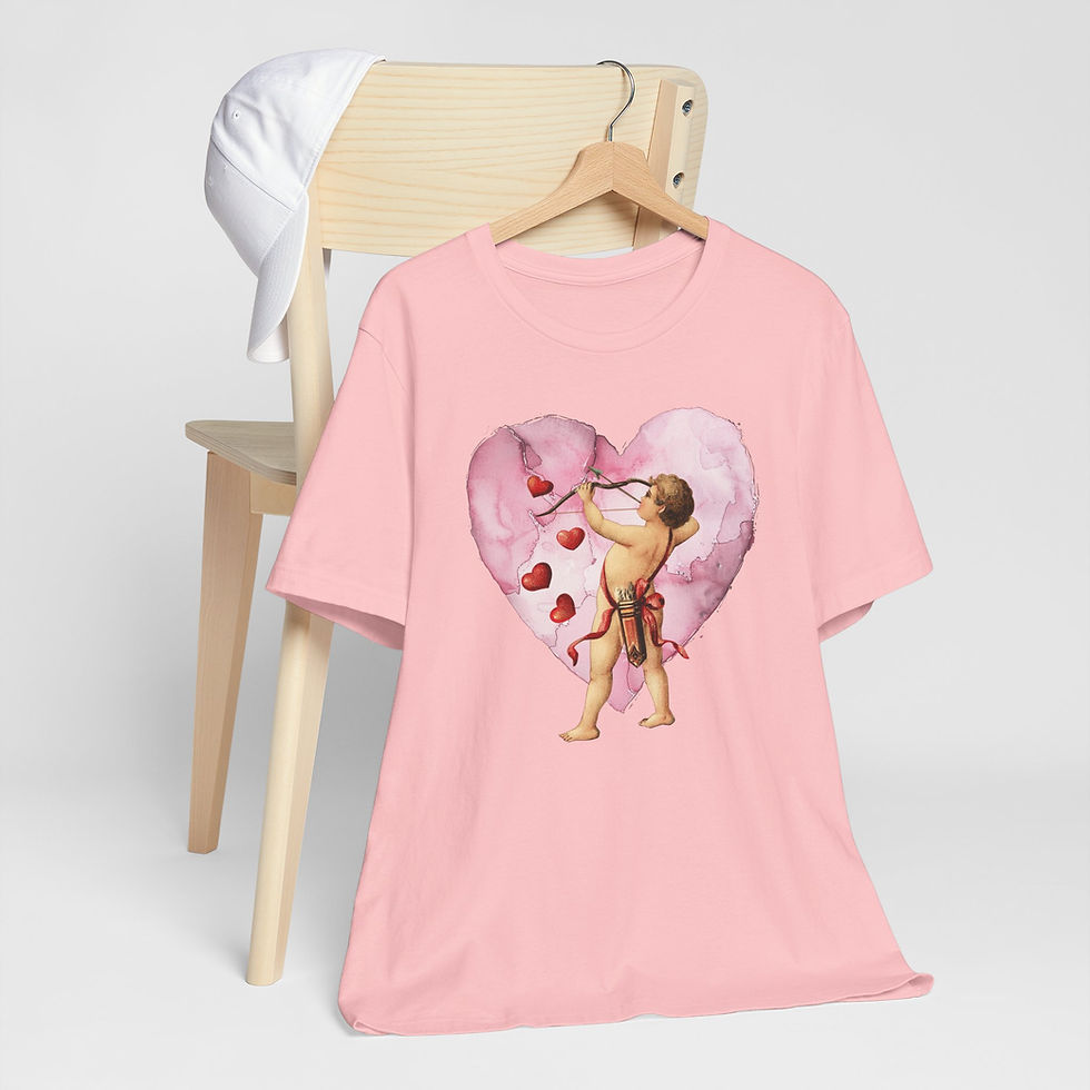 Thumbnail: Vintage Cupid T-Shirt Cherub Heart Artistic Gift Shabby Valentine's Day Tee