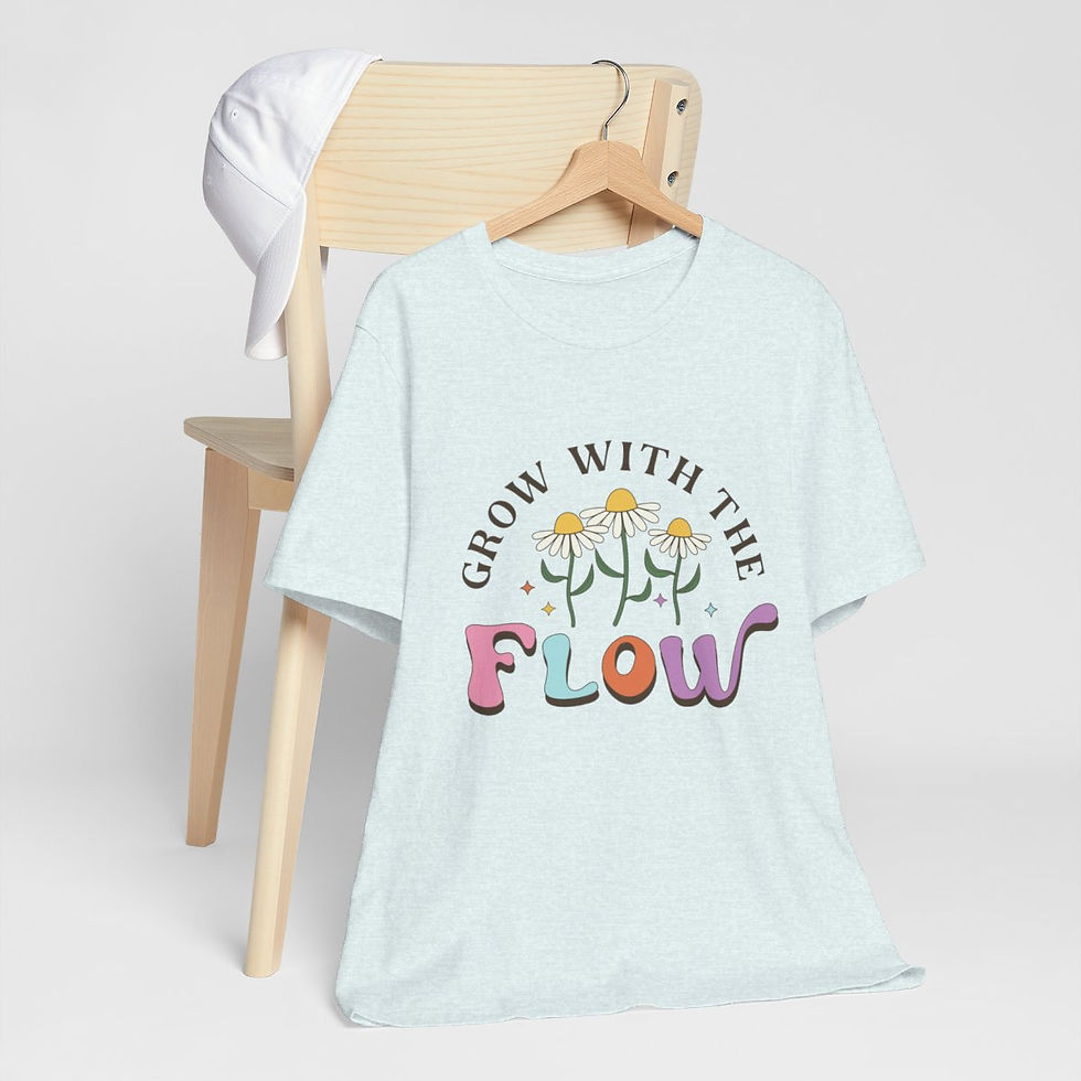 Thumbnail: Spiritual T-Shirt Motivational Gifts Grow w/the Flow Retro Wearable Art Apparel 
