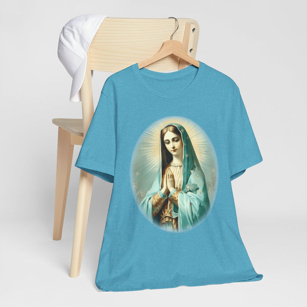 Thumbnail: Virgin Mary T-Shirt Madonna and Child Religious Faith Art Tee Catholic Gifts