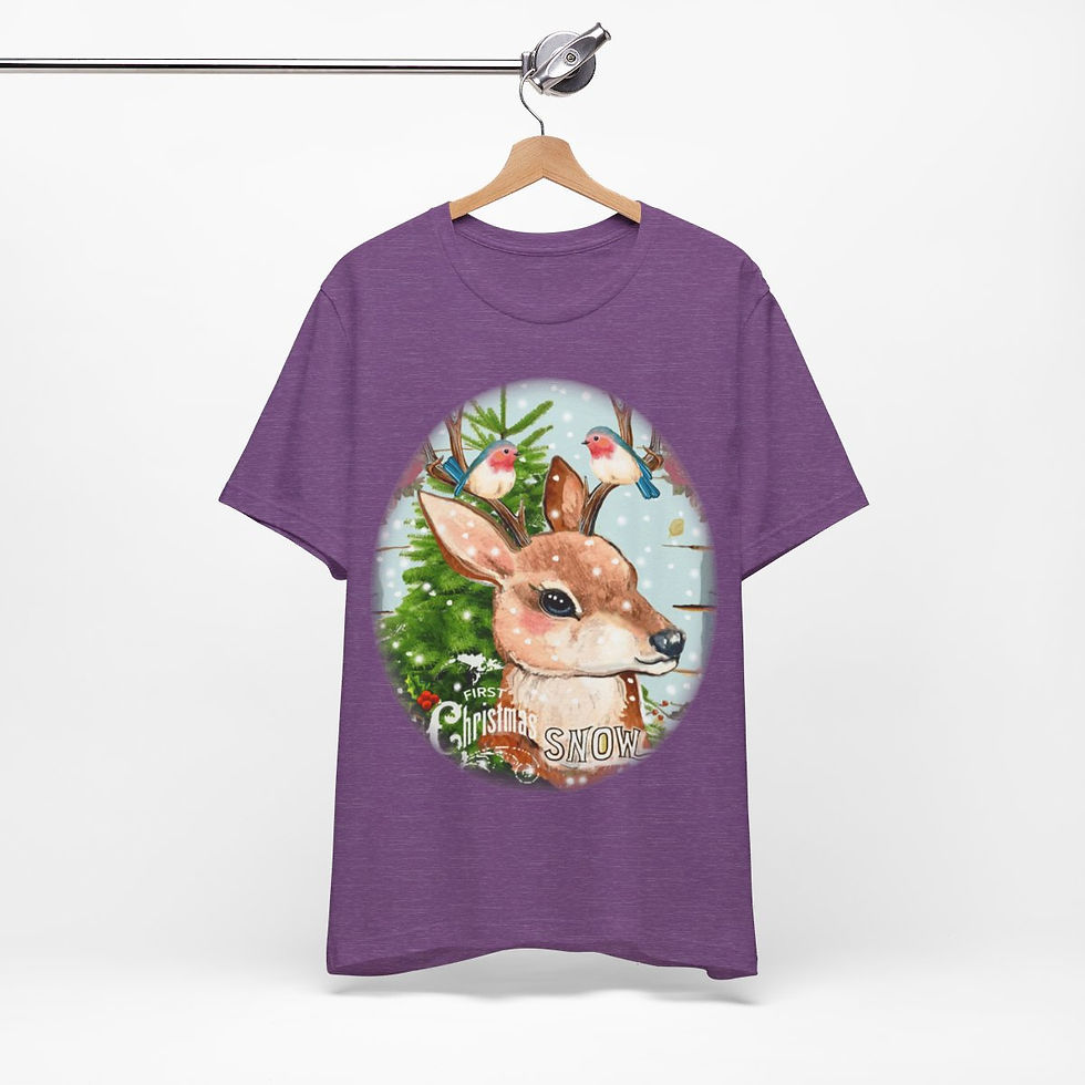 Thumbnail: Retro Reindeer Christmas T-Shirt Vintage Art Apparel Artistic Holiday Gifts