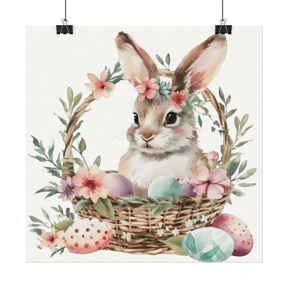 Thumbnail: Shabby Bunny Rabbit Watercolor Art Print Spring Decor Cottage Farmhouse
