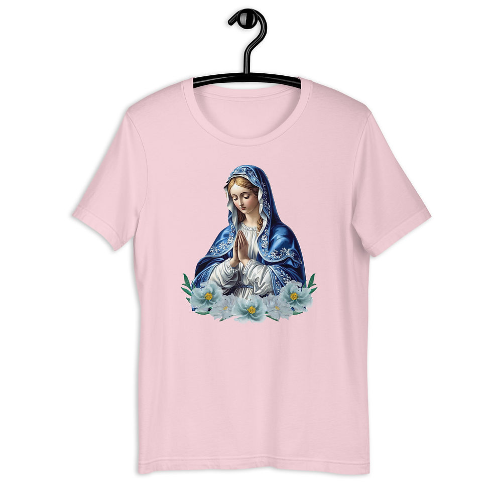 Thumbnail: Artistic Virgin Mary T-Shirt Catholic Faith Wearable Art French Mother Mary Tee