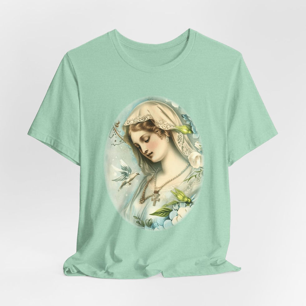 Thumbnail: Shabby Virgin Mary T-Shirt Religious Wearable Art Tee Artistic Catholic Gifts