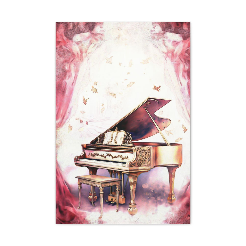 Thumbnail: Piano Canvas Art Music Theme Art Print Musical Instruments Home Decor 
