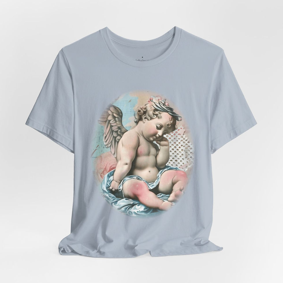 Thumbnail: Pastel French Shabby T-Shirt Vintage Cherub Angel Apparel Chic Artistic Gifts