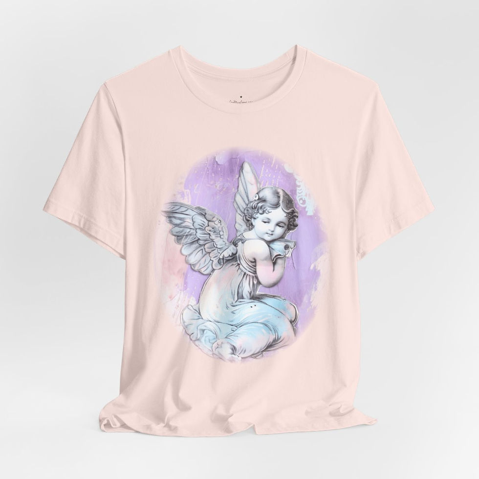 Thumbnail: Pastel French Shabby T-Shirt Vintage Cherub Angel Apparel Chic Artistic Gifts