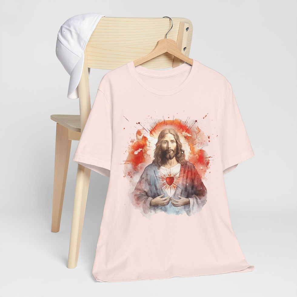 Thumbnail: Christian Faith T-Shirt Jesus Sacred Heart Art Tee Catholic Religious Gifts