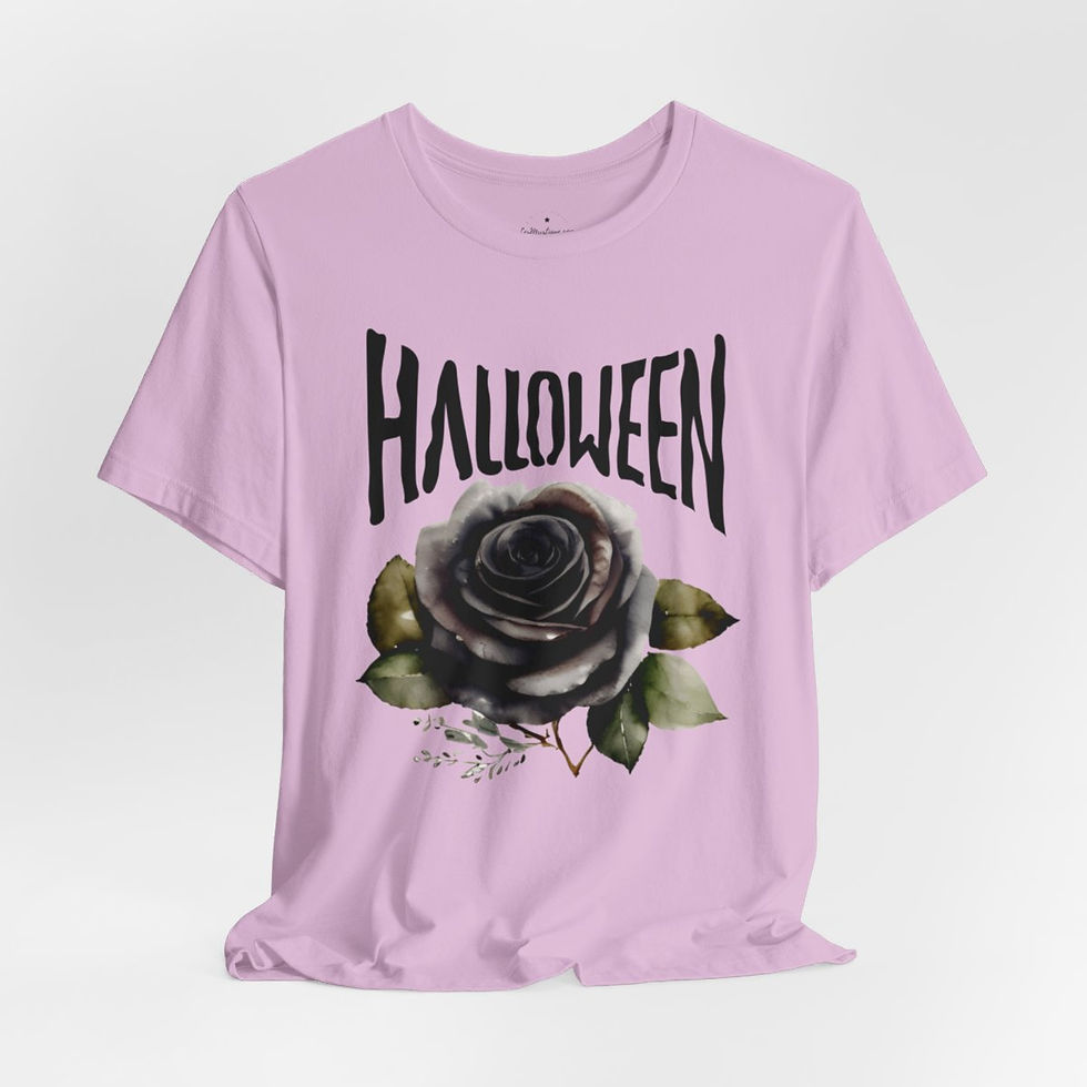 Thumbnail: Halloween T-Shirt Black Rose Fall Apparel Chic Artistic Gifts