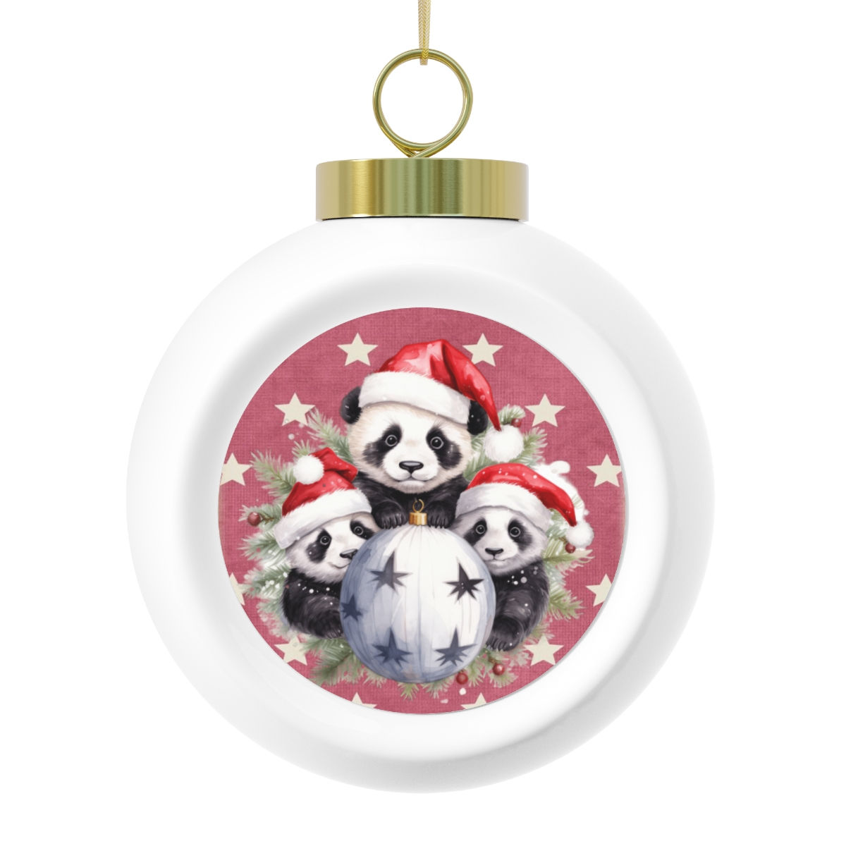 Artistic Shabby Christmas Ornament Panda Bears Art Ornament Christmas Decoration