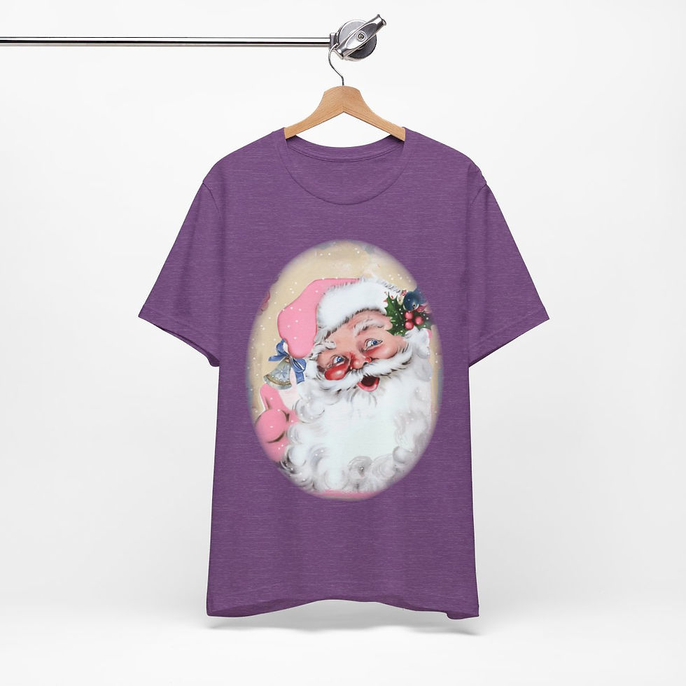 Thumbnail: Shabby Christmas T-Shirt Retro Santa Claus Vintage Art Tee Holiday Gifts