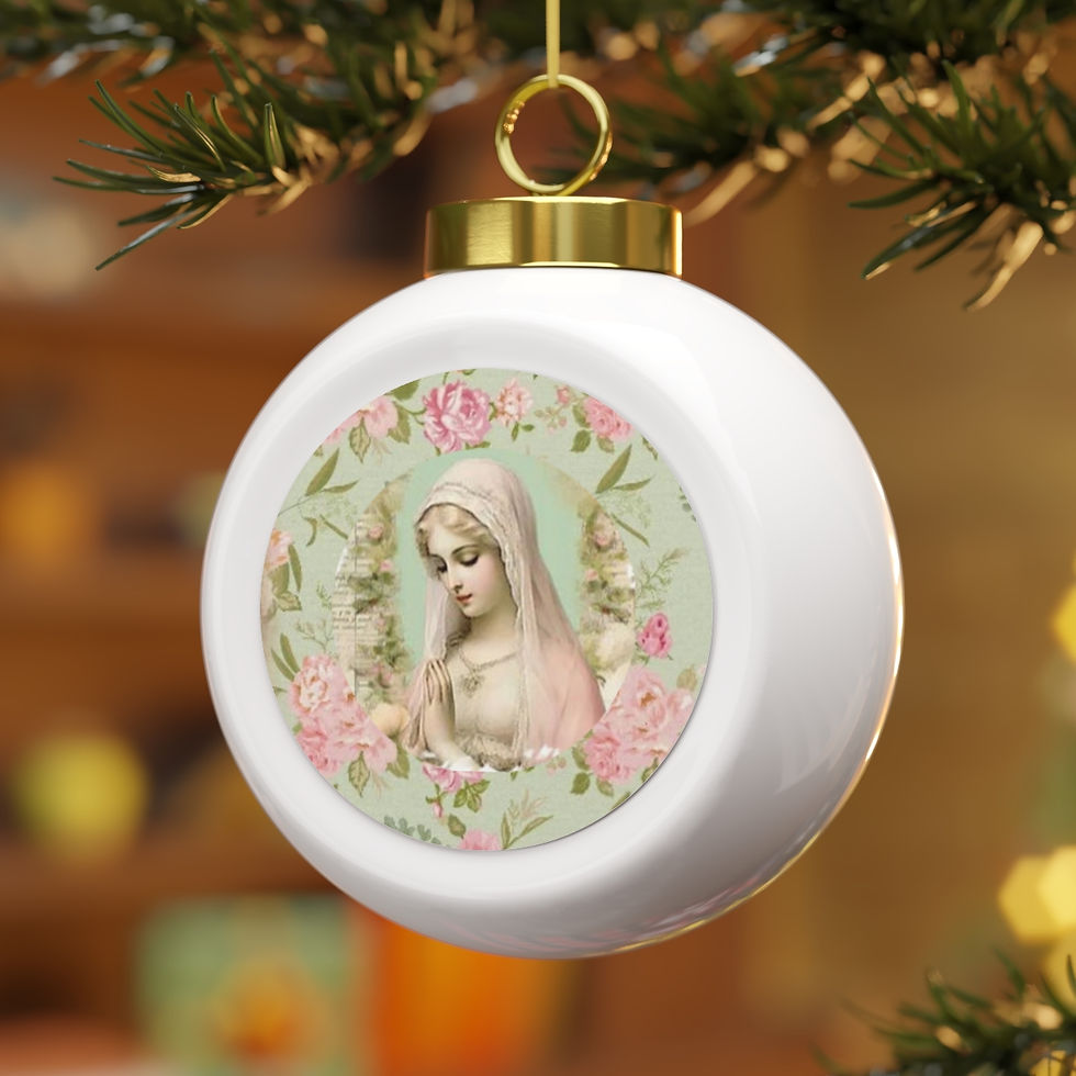 Thumbnail: Virgin Mary Christmas Ornament Shabby Chic Religious Art Ornament