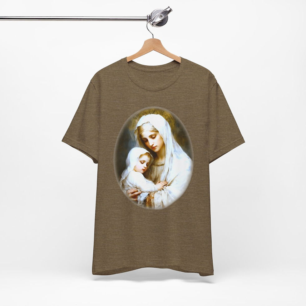 Thumbnail: Virgin Mary T-Shirt Madonna and Child Religious Faith Art Tee Catholic Gifts