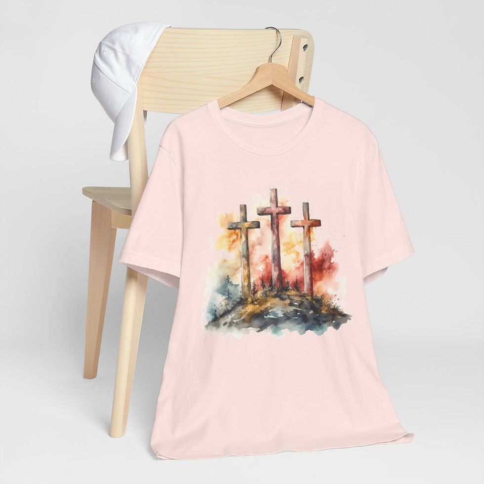 Thumbnail: Christian Faith T-Shirt 3 Crosses Art Tee Catholic Apparel Religious Gifts