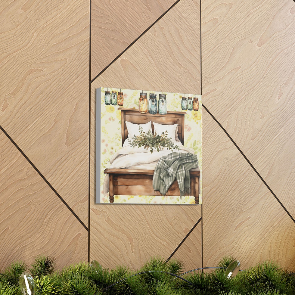 Thumbnail: Vintage Bedroom Canvas Art French Farmhouse Bedroom Artwork Cottage Wall decor