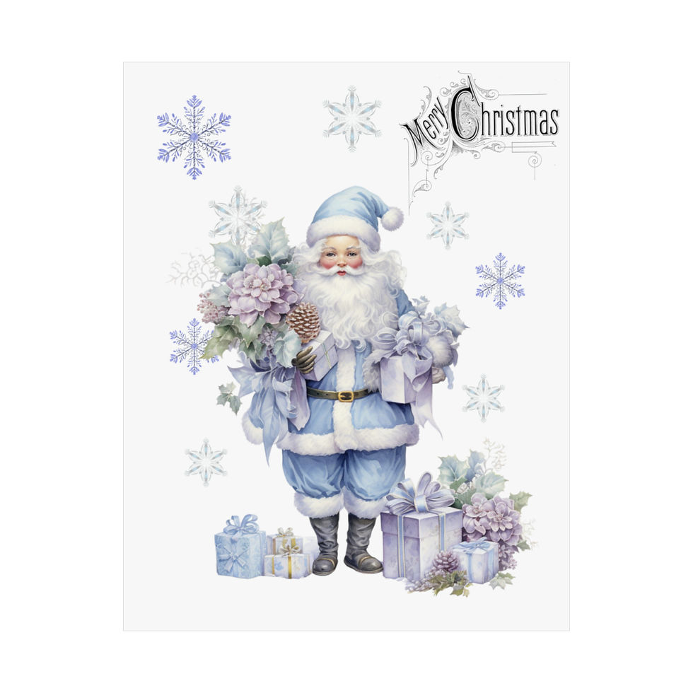 Thumbnail: Nostalgic Vintage Christmas Decor Shabby Chic Santa Claus Pastel Art Print 