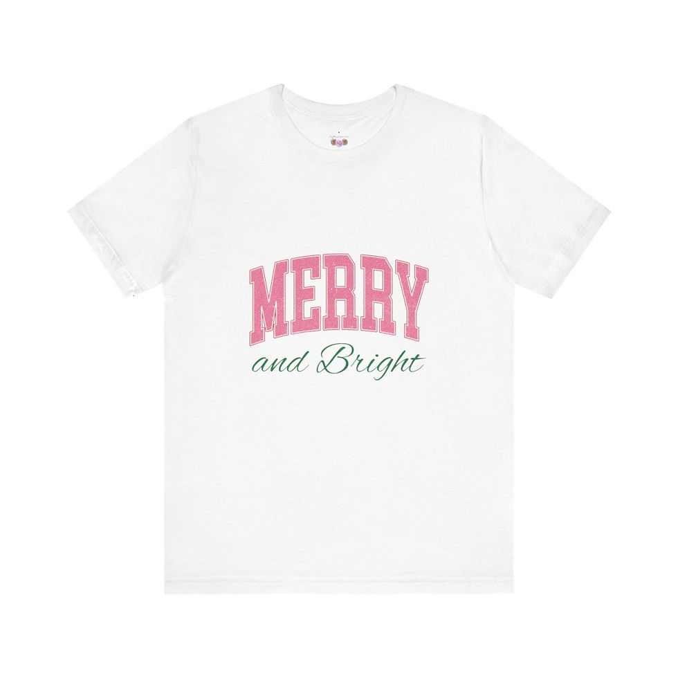 Thumbnail: Artistic T-Shirt Christmas Art Tee Merry and Bright Pastel Holiday Shirt