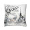Miniatura: Black & White Christmas Decor Throw Pillow Cover Christmas Chimes Snowy Church