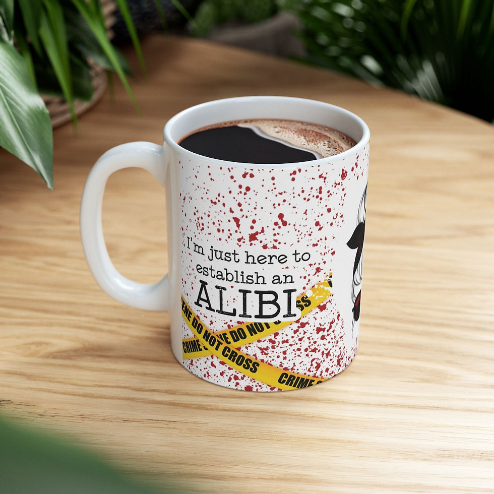 Thumbnail: Artistic Coffee Mug Sarcastic Alibi Dark Humor True Crime Theme Gifts