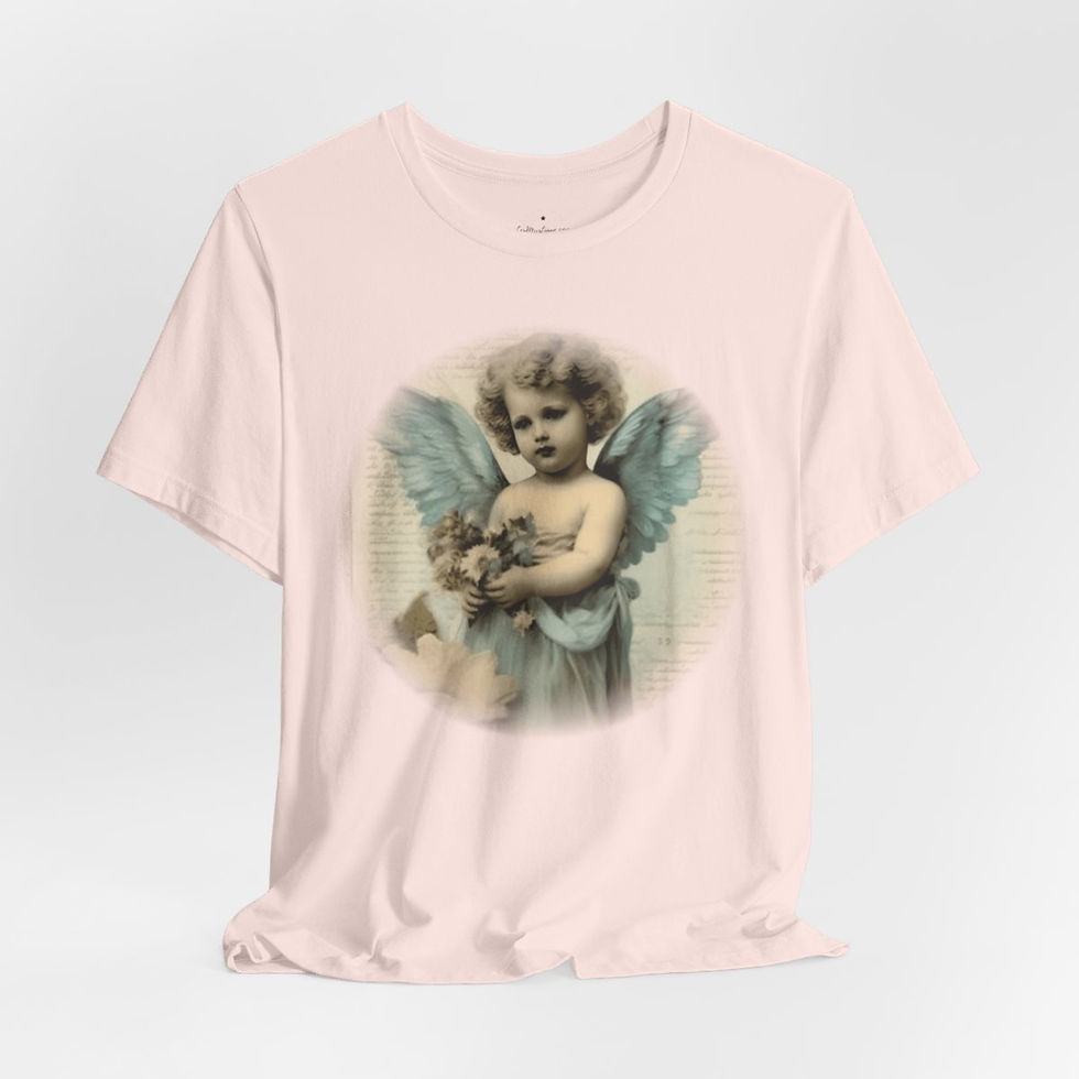 Thumbnail: Pastel French Shabby T-Shirt Vintage Cherub Angel Apparel Chic Artistic Gifts