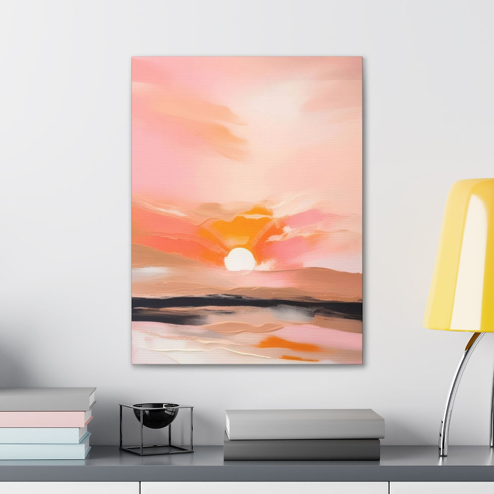 Thumbnail: Minimalist Canvas Art Ocean Sunset Beach Seascape Modern Statement decor