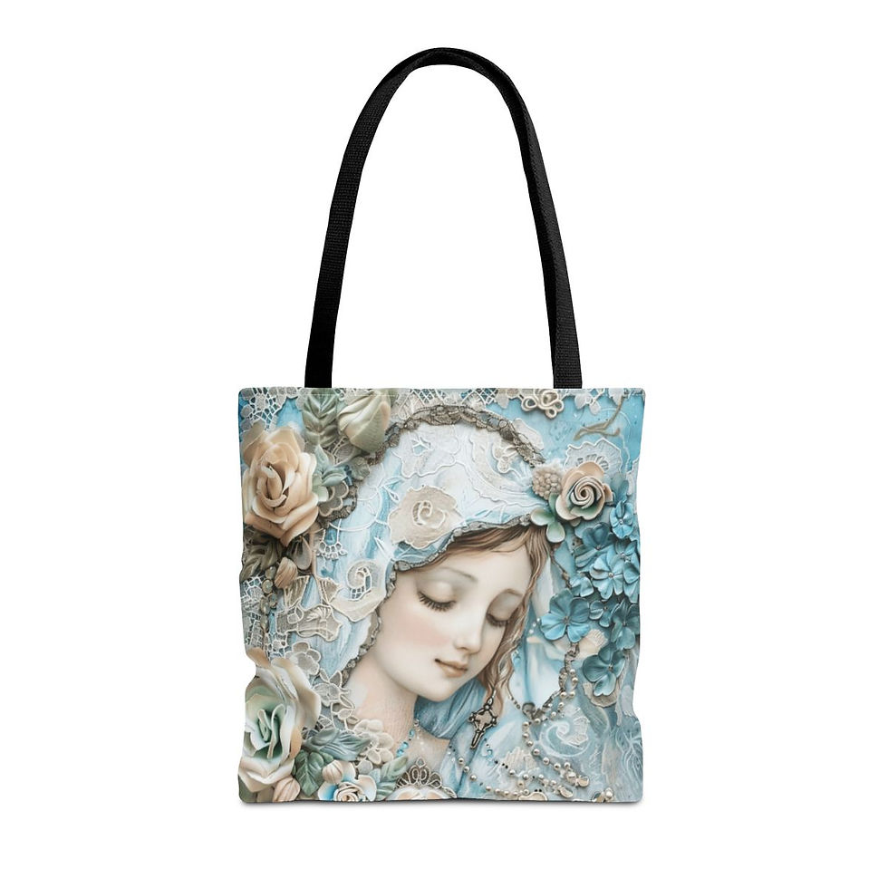 Thumbnail: Shabby Virgin Mary Tote Bag Mother Mary Pastel Vintage Religious Catholic Gift