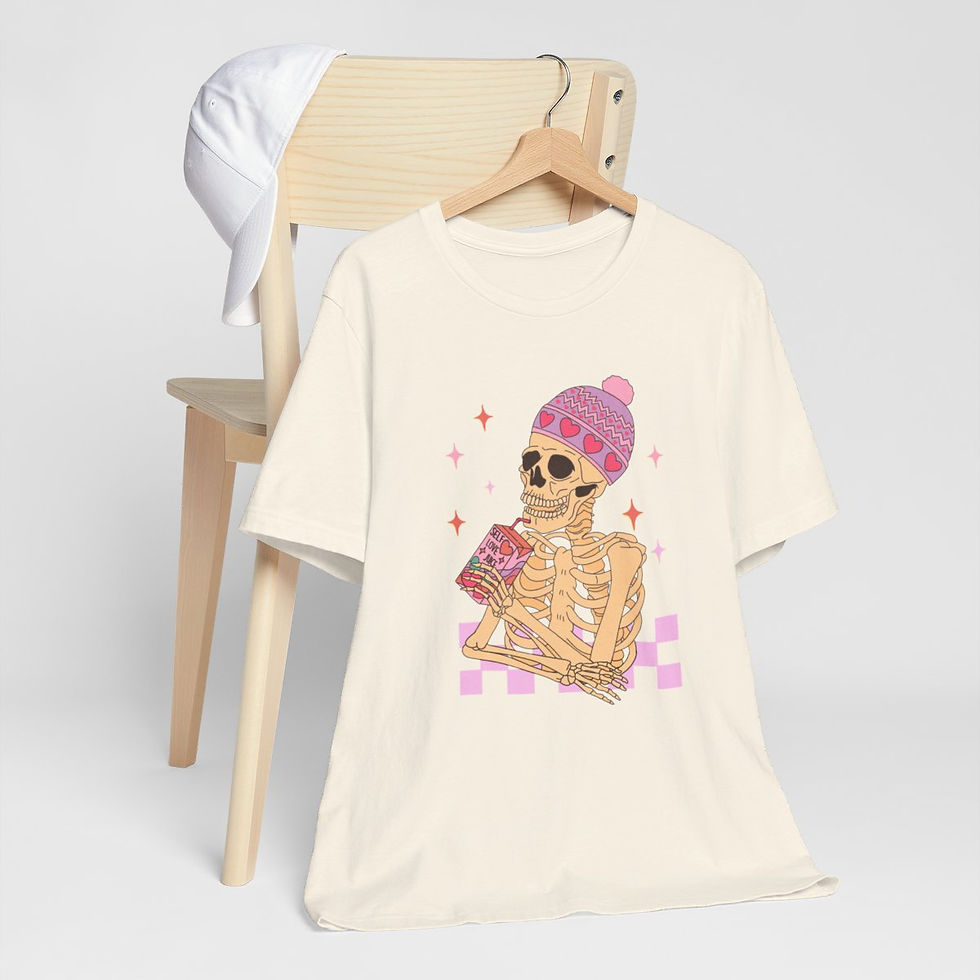 Thumbnail: Trendy Art T-Shirt Skeleton Sipping Self Love Juice Expressive Apparel Fun Gifts