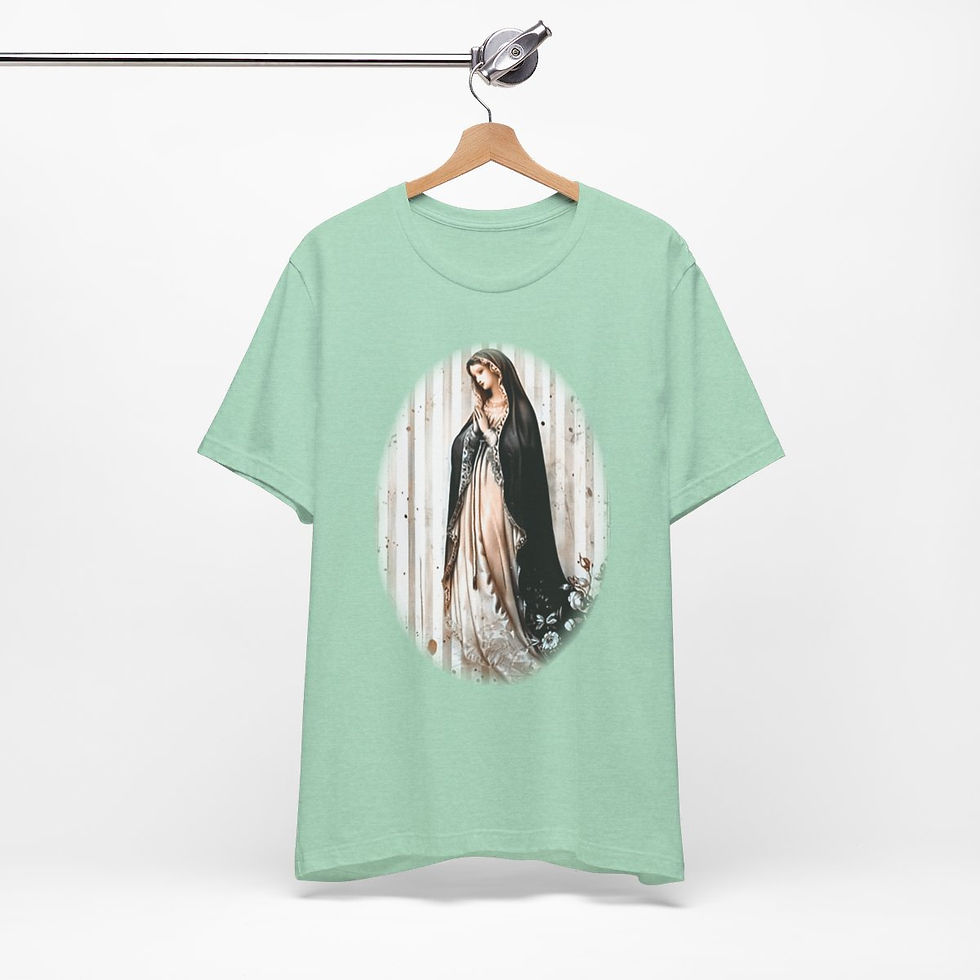 Thumbnail: Virgin Mary T-Shirt Shabby French Ave Maria Faith Art Tee Catholic Gifts