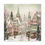 Miniatura: Shabby Pink Snowy Village Victorian Houses Art Canvas Wrap Christmas Decor 