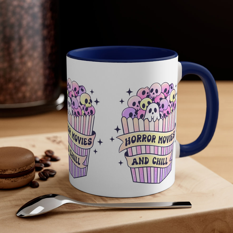 Thumbnail: Artistic Coffee Mug Horror Movies and Chill Ghost popcorn mug Thoughtful gifts