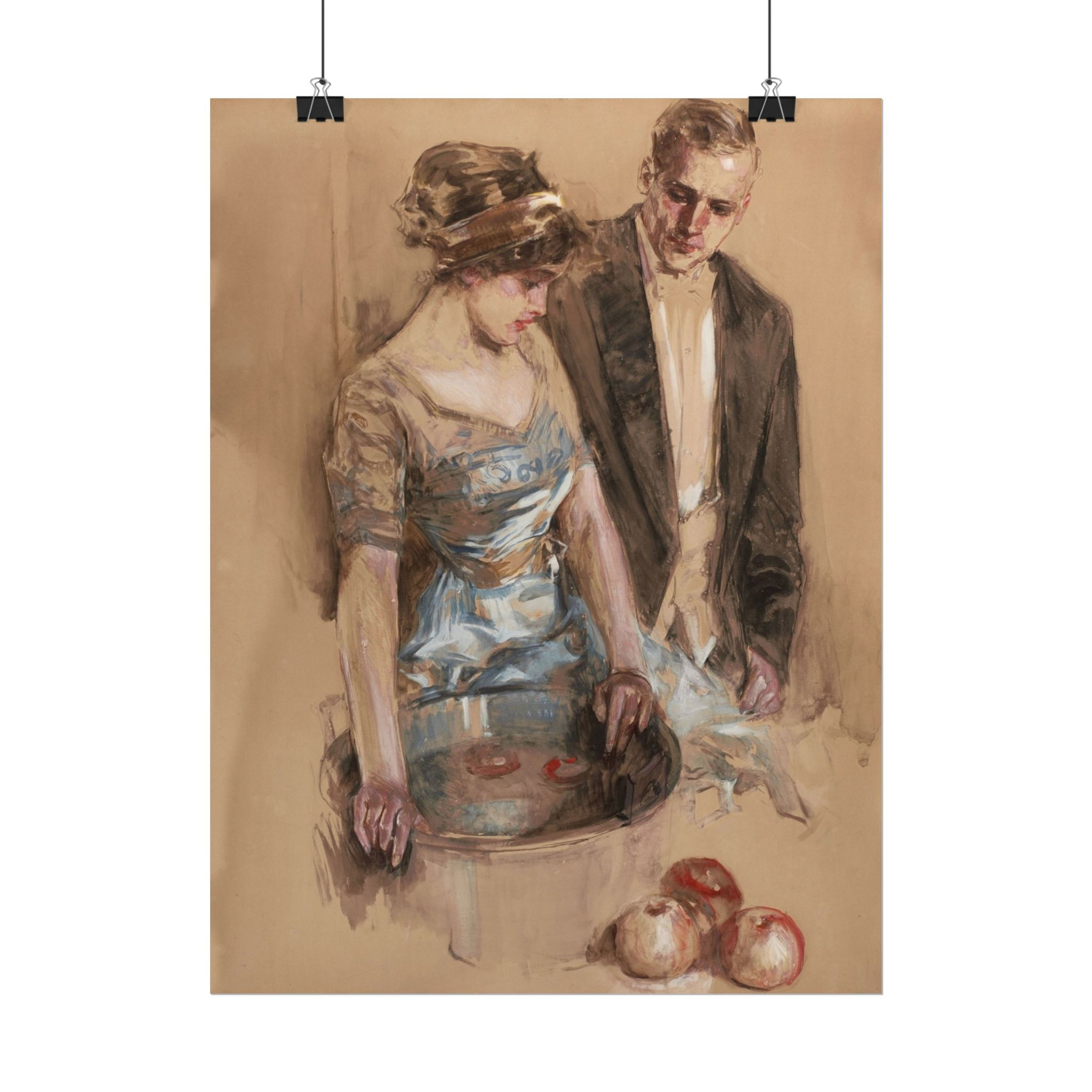 1912 Howard Chandler Christy Art Print - First Apple Pie, Romance Giclee