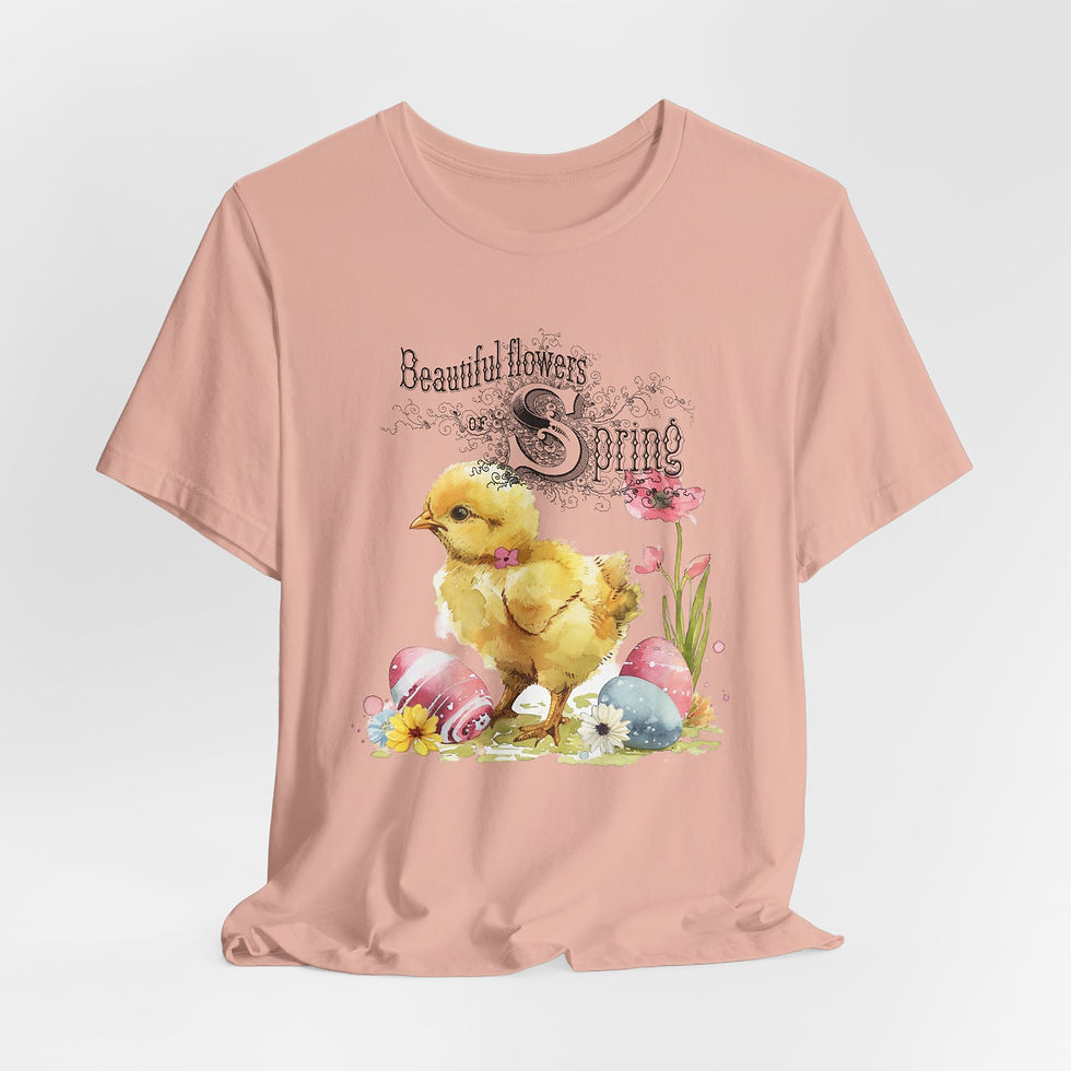 Thumbnail: Vintage Spring Art T-Shirt Shabby Easter Eggs Chick Expressive Artistic Apparel