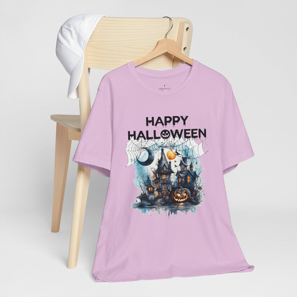 Thumbnail: Halloween T-Shirt Spooky Haunted House Art Fall Apparel Trendy Gift