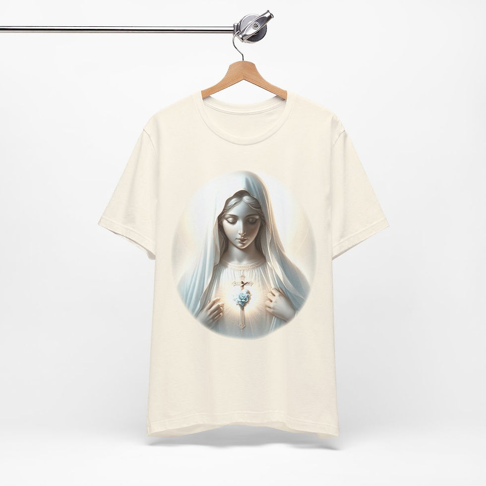 Thumbnail: Virgin Mary T-Shirt Immaculate Heart Ave Maria Art Tee Catholic Faith Gift