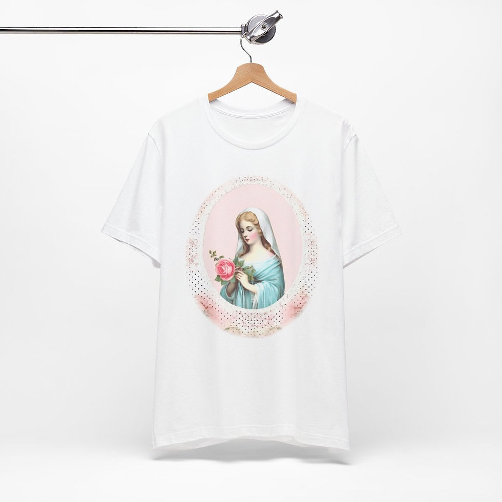 Thumbnail: Virgin Mary T-Shirt Shabby French Madonna Ave Maria Art Tee Catholic Faith Gifts