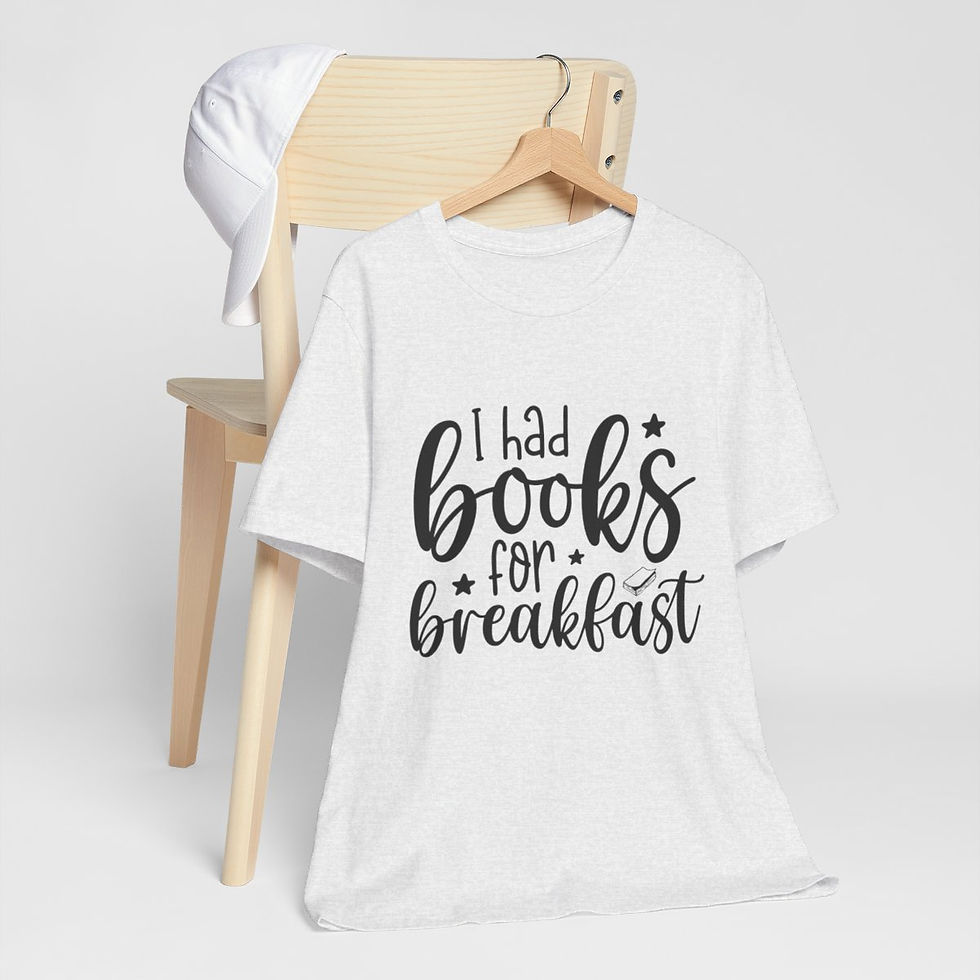 Thumbnail: Book Lover T-Shirt I Had Books For Breakfast Expressive Apparel Thoughtful Gifts