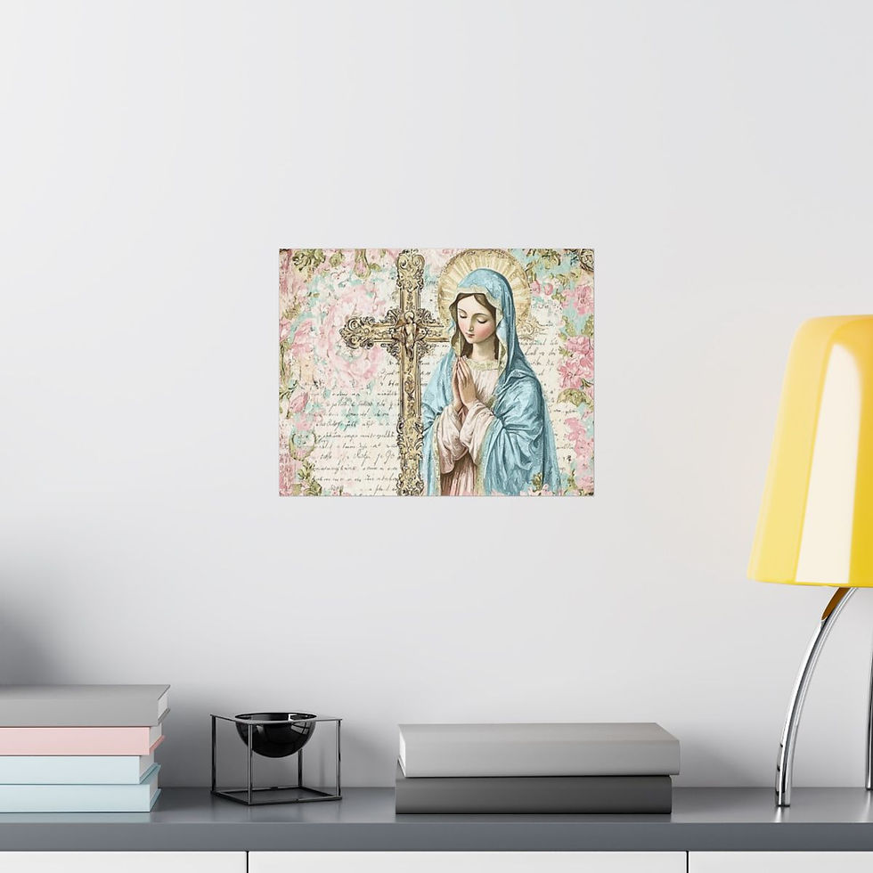 Thumbnail: Shabby French Virgin Mary Art Print Mother Mary Praying Giclee Wall decor