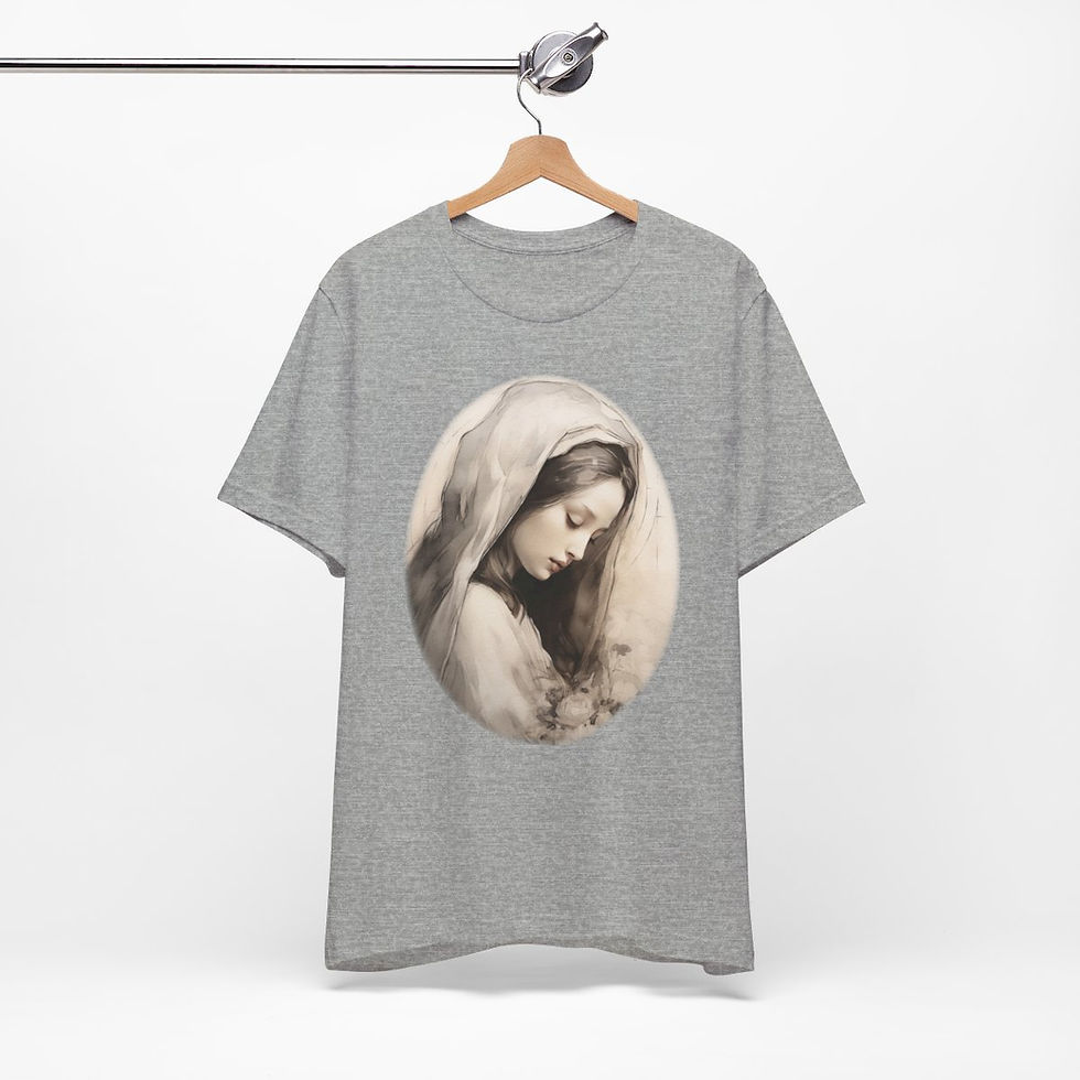Thumbnail: Virgin Mary T-Shirt Lady of Sorrows Ave Maria Art Tee Catholic Faith Gift