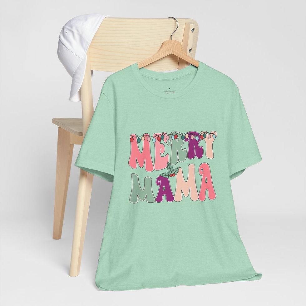 Thumbnail: Retro T-Shirt Merry Mama Christmas Art Tee Artistic Holiday Apparel & Gifts