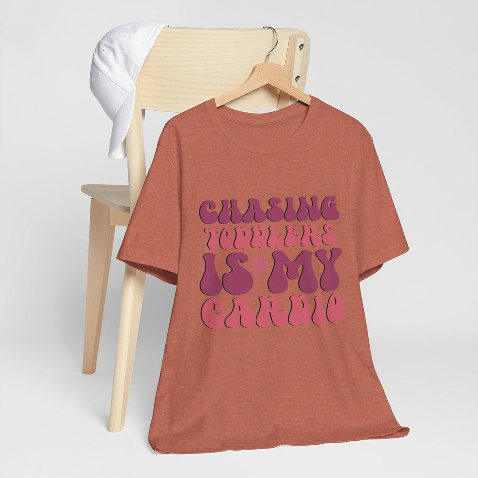 Thumbnail: Sarcastic Retro Mom T-Shirt Chasing Toddlers is my Cardio Expressive Fun Gifts
