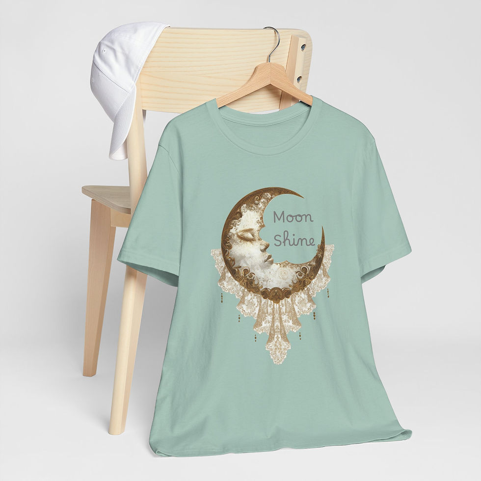 Thumbnail: Crescent Moon Shine T-Shirt Vintage Celestial Boho Witchy Artistic Gift tee