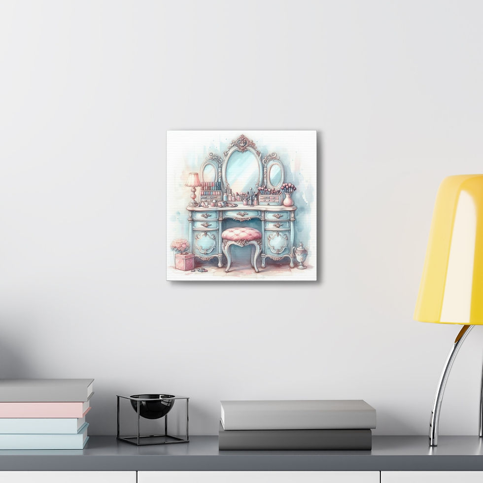 Thumbnail: Shabby French Canvas Art Romantic Cottage Print Vanity Bathroom Bedroom Decor