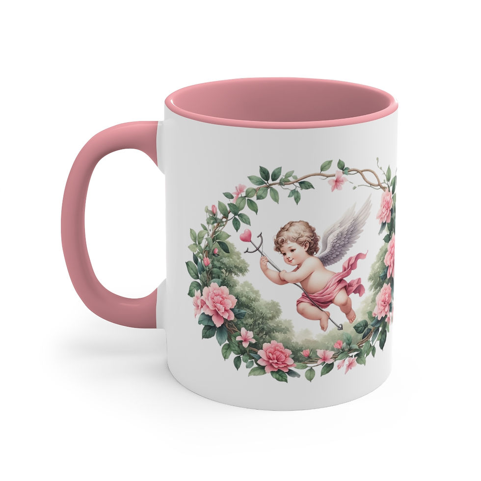 Thumbnail: Pink Cherub Cupid Coffee Mug Gifts of Love mug Thoughtful gifts Valentine's Day