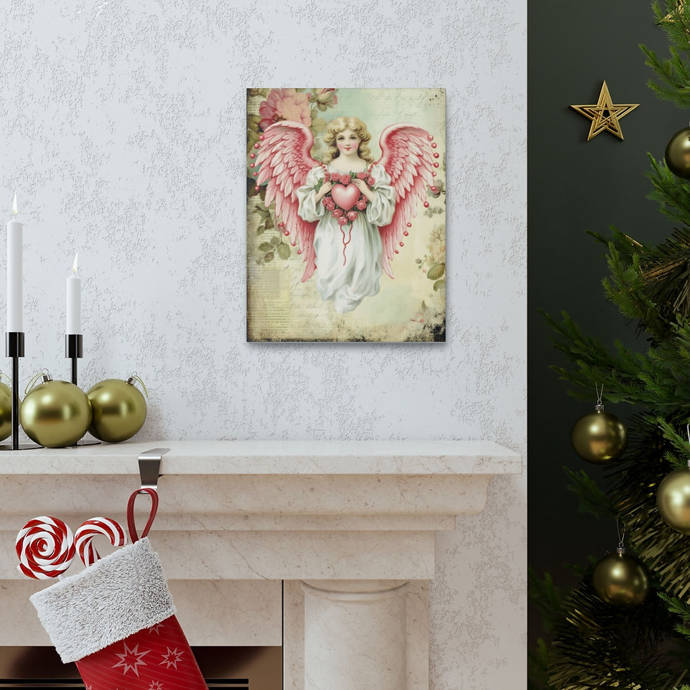 Thumbnail: Shabby Victorian Angel Art Canvas Artwork Vintage Angelic French Cottage Print