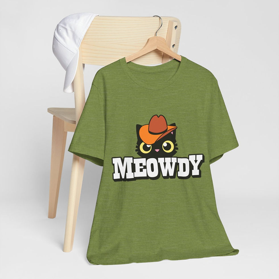 Thumbnail: Sarcastic T-Shirt Meowdy Cowboy Cat Art Tee Expressive Fun Unique Gifts