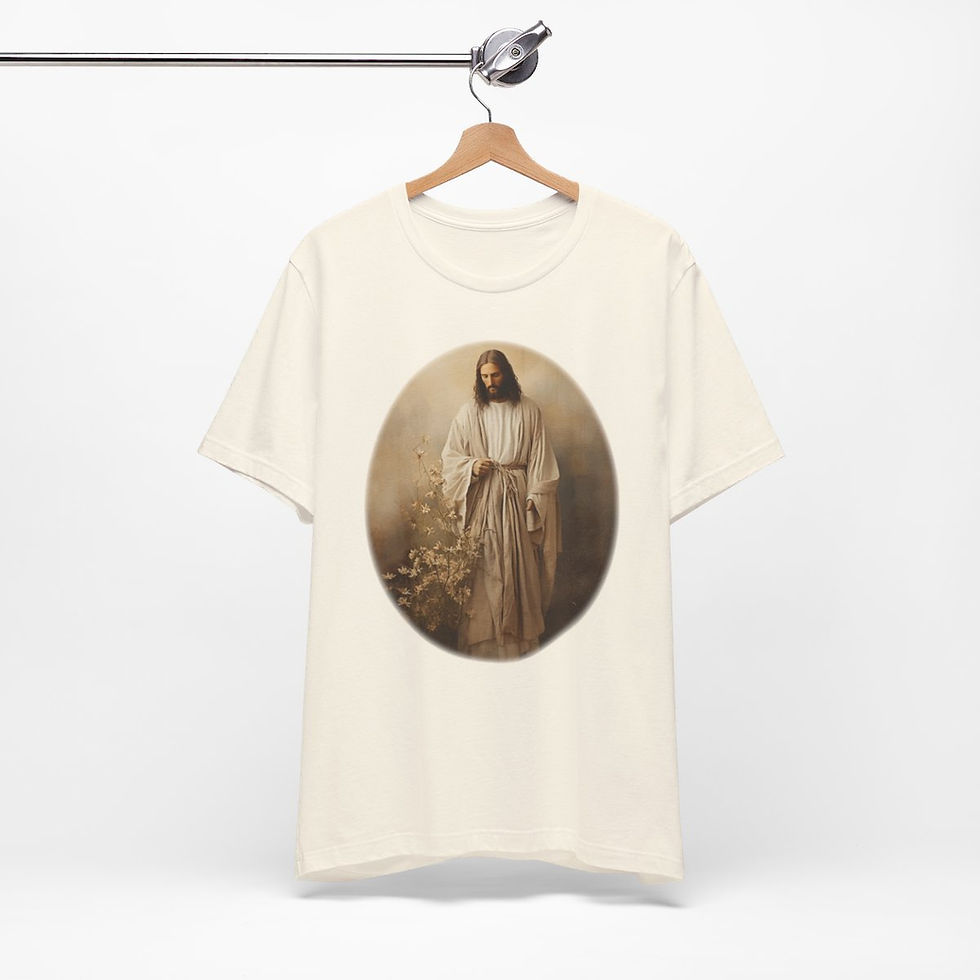 Thumbnail: Christian T-Shirt Shabby French Jesus Christ Faith Art Tee Catholic Gifts