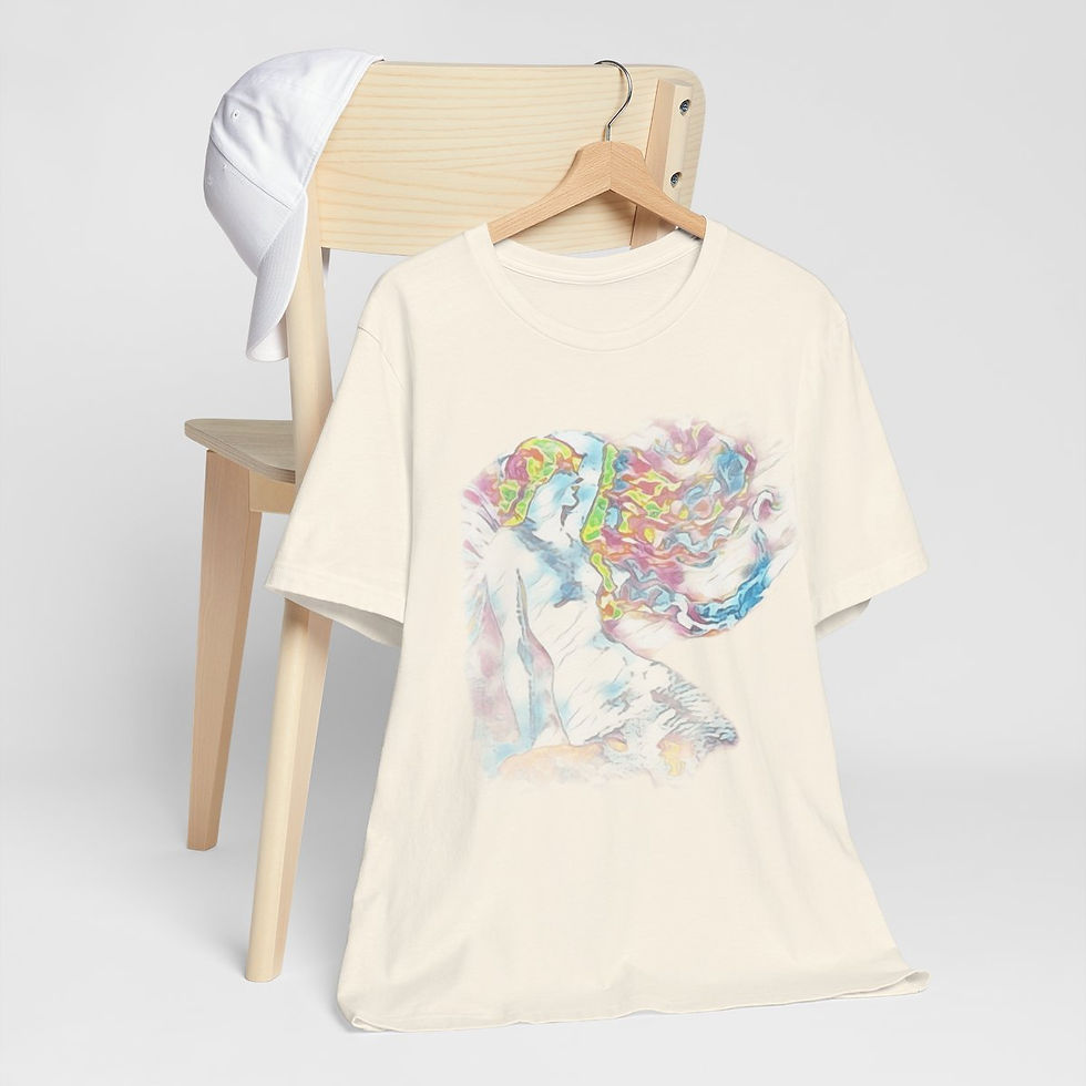 Thumbnail: Artistic Mermaid T-Shirt Colorful Pastel Apparel Wearable Art Tee