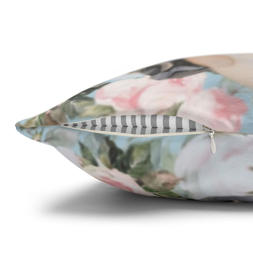 Thumbnail: Shabby Chic Cherub Throw Pillow cover French Country Angel Blue & Pink Roses 