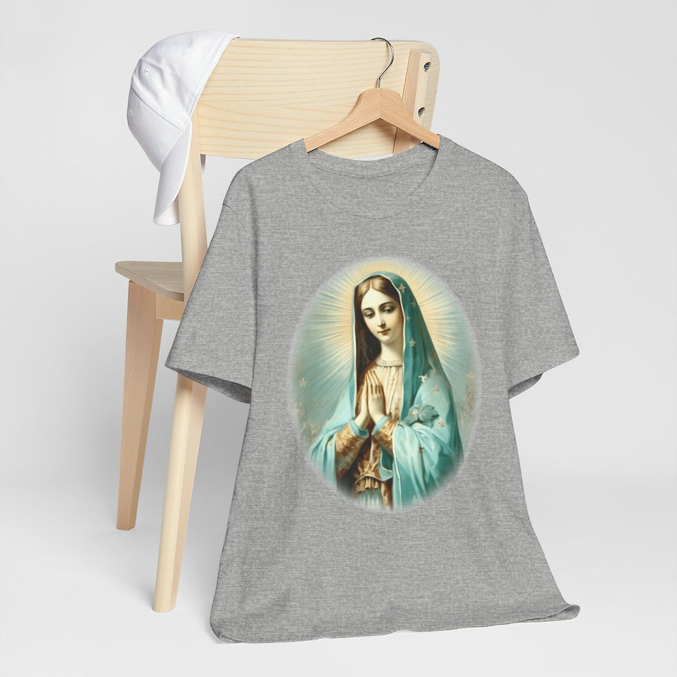 Thumbnail: Virgin Mary T-Shirt Madonna and Child Religious Faith Art Tee Catholic Gifts