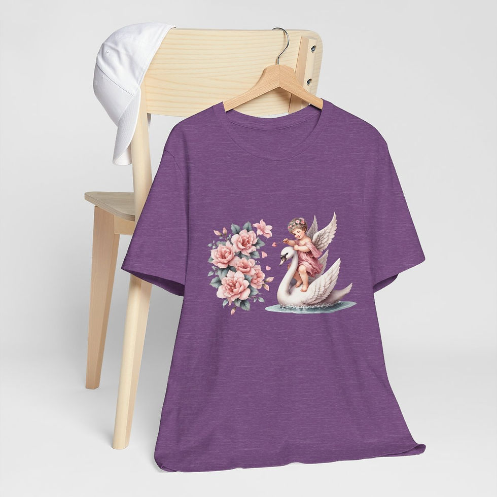 Thumbnail: Shabby Cherub T-Shirt Vintage Cupid Angel Tee Wearable Art Thoughtful Gifts
