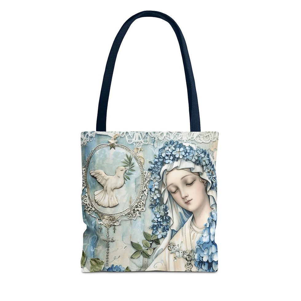 Thumbnail: Shabby Virgin Mary Tote Bag Mother Mary Pastel Vintage Religious Catholic Gift